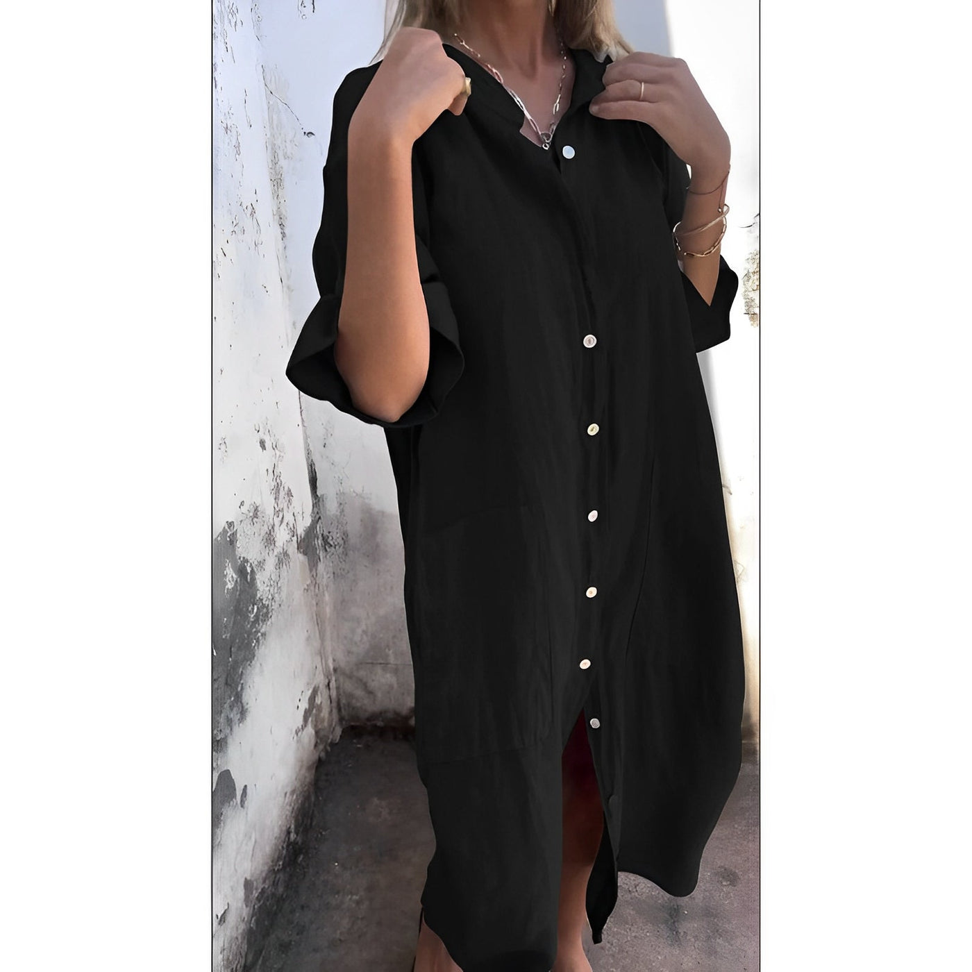 Luźna sukienka maxi, która łączy komfort i elegancję