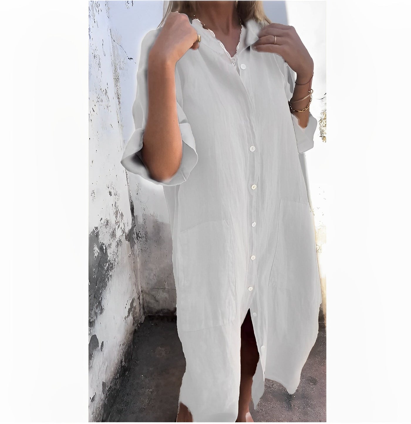 Luźna sukienka maxi, która łączy komfort i elegancję