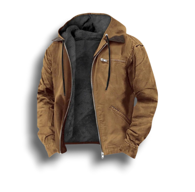 Modna Kurtka Zimowa z Kapturem - Długi Rękaw