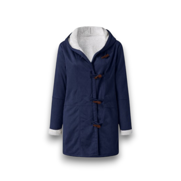 Gruby Zimowy Płaszcz z Kapturem - Przytulny