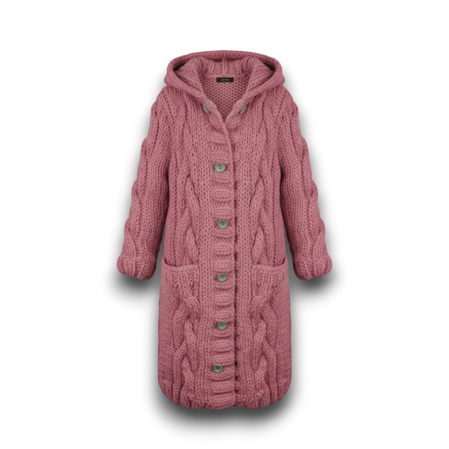 Stylowy Warstwowy Płaszcz Zimowy - Sweter Kardigan