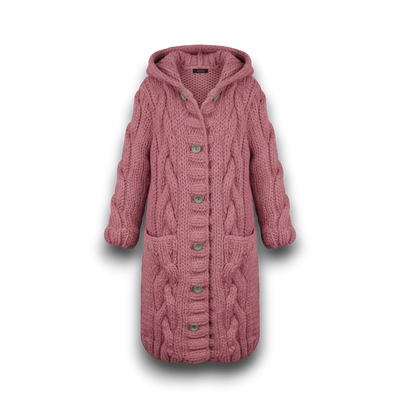 Stylowy Warstwowy Płaszcz Zimowy - Sweter Kardigan