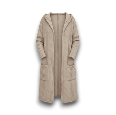 Stylowy Zimowy Płaszcz z Kapturem - Modny Wzór Diamentowy