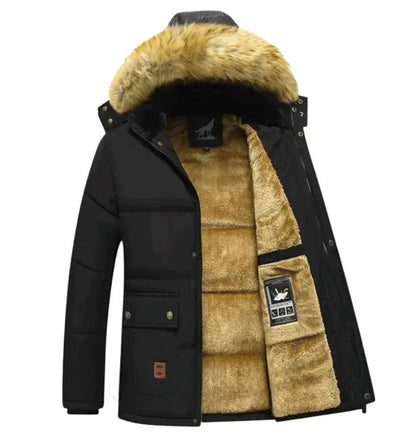 Płaszcz Zimowy z Kapturem – Wiatroszczelny, Na Zamek