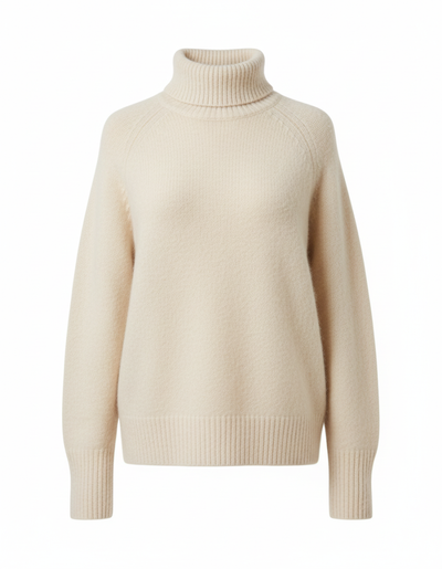 Luźny Sweter z Wysokim Golfem - Grube Dzianiny