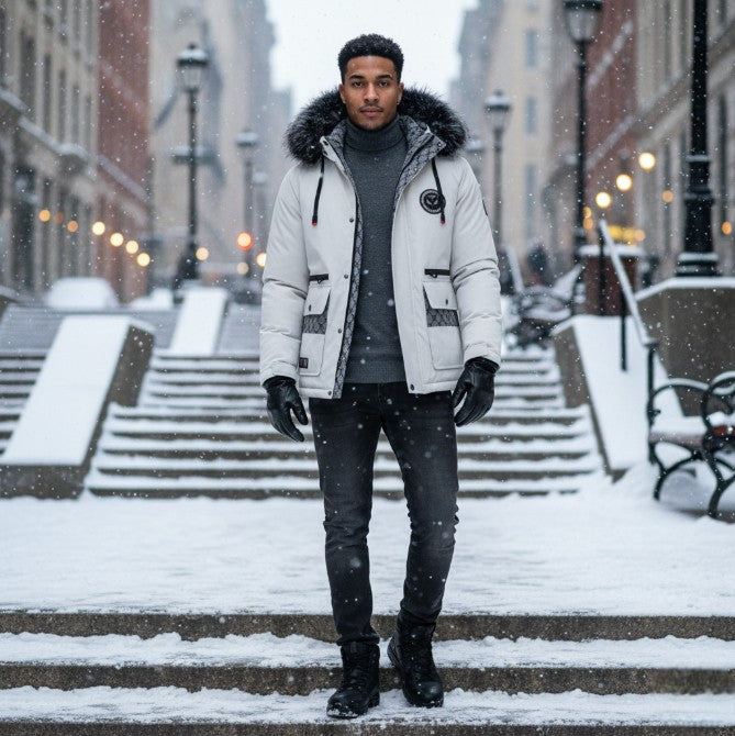 Zimowy Płaszcz z Kapturem – Ocieplana Kurtka na Zimę