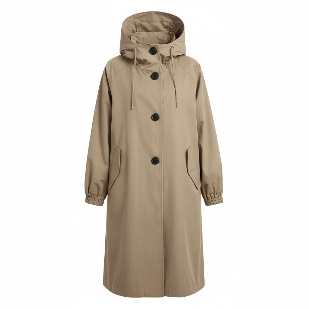 Wszechstronny Stylowy Długi Płaszcz Trencz - Z Guzikami