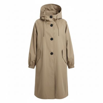 Wszechstronny Stylowy Długi Płaszcz Trencz - Z Guzikami