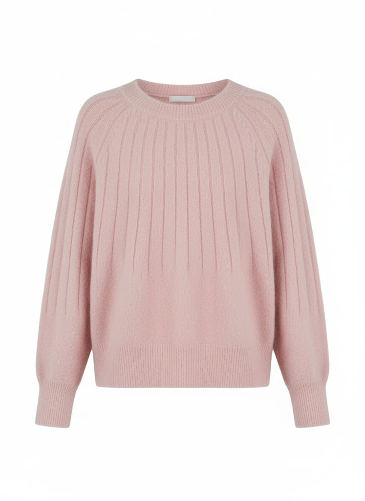 Puszysty Dziergany Sweter - Gładki Kolor