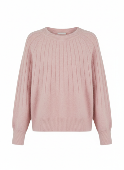 Puszysty Dziergany Sweter - Gładki Kolor