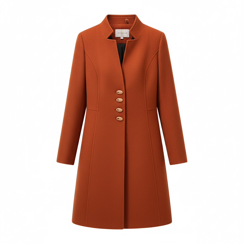 Ponadczasowy Płaszcz Trencz z Guzikami – Z Długim Rękawem