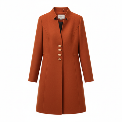 Ponadczasowy Płaszcz Trencz z Guzikami – Z Długim Rękawem