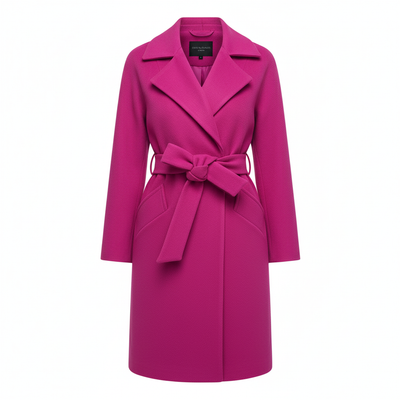 Przytulny Gruby Płaszcz Trencz z Paskiem – Zima