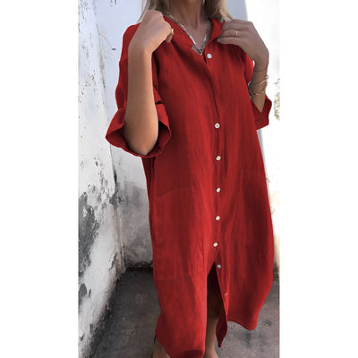 Luźna sukienka maxi, która łączy komfort i elegancję