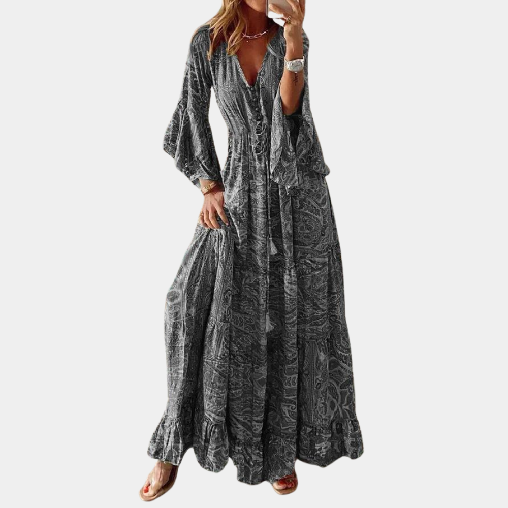 Sukienka Boho Z DłUgim Rękawem | Maxi