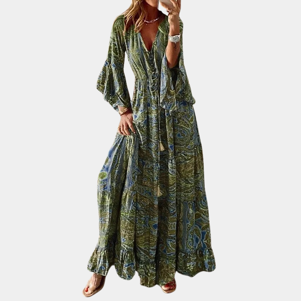 Sukienka Boho Z DłUgim Rękawem | Maxi