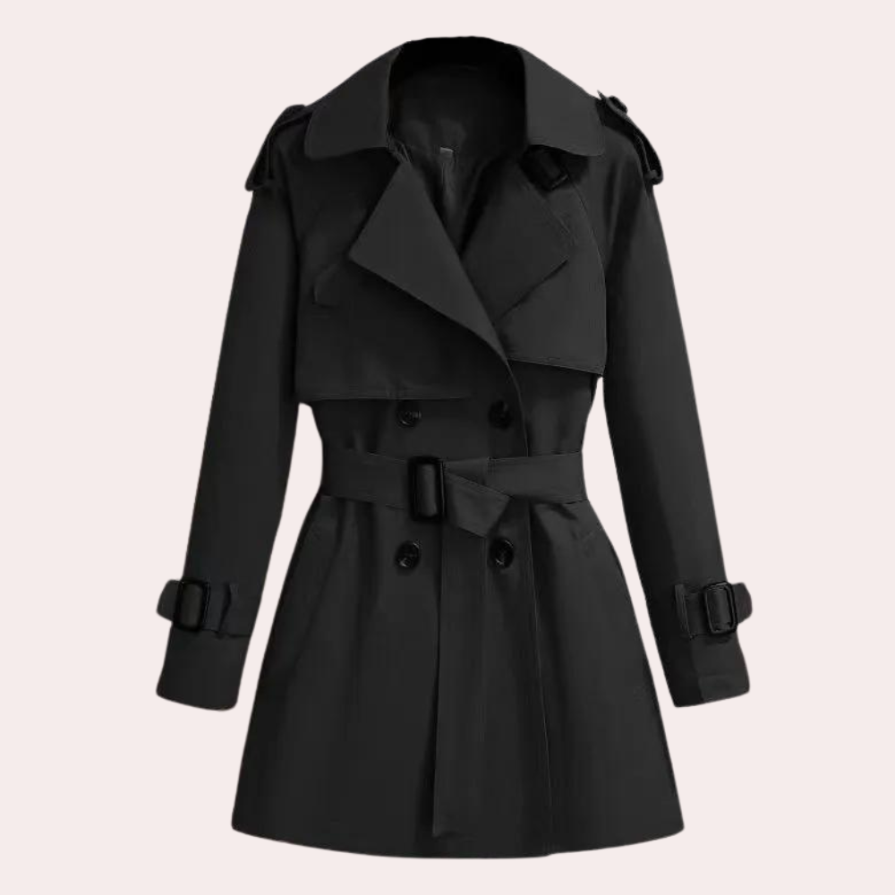 Krótki Płaszcz Trencz z Paskiem – Uniwersalny Styl