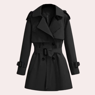 Krótki Płaszcz Trencz z Paskiem – Uniwersalny Styl