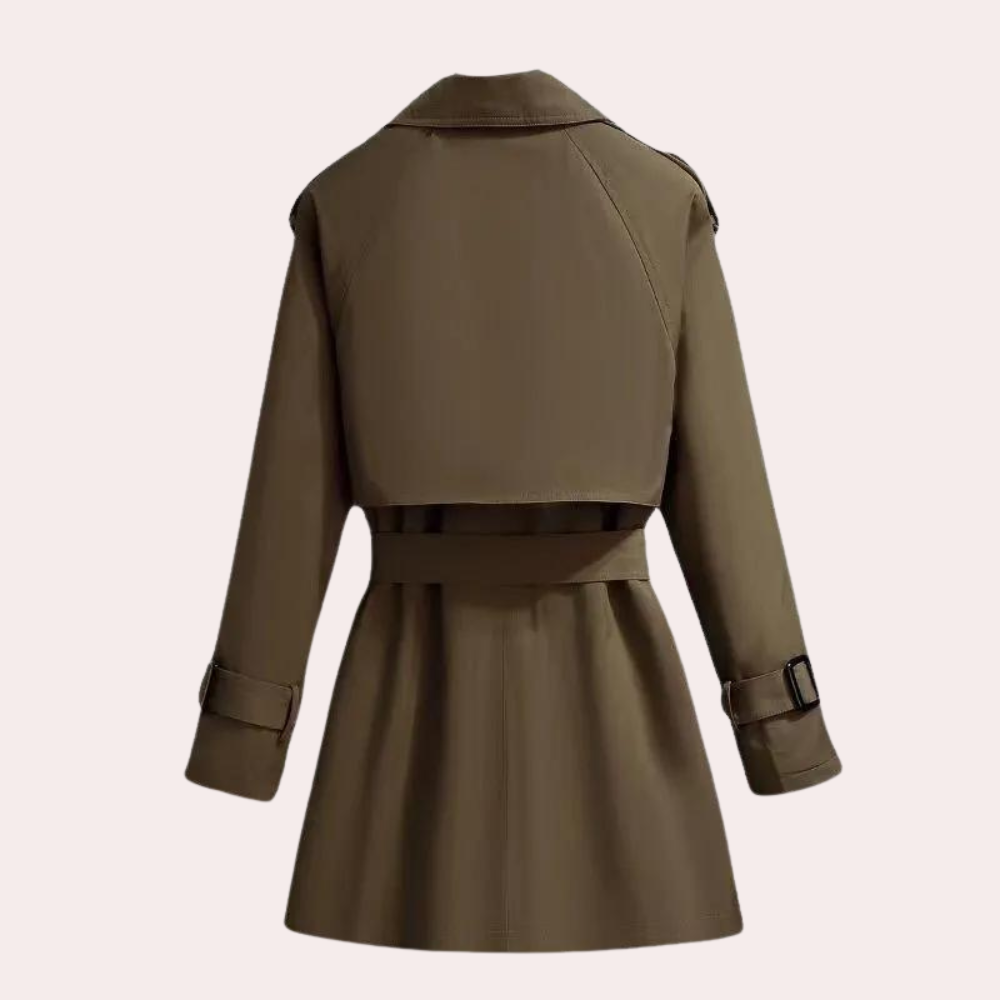 Krótki Płaszcz Trencz z Paskiem – Uniwersalny Styl