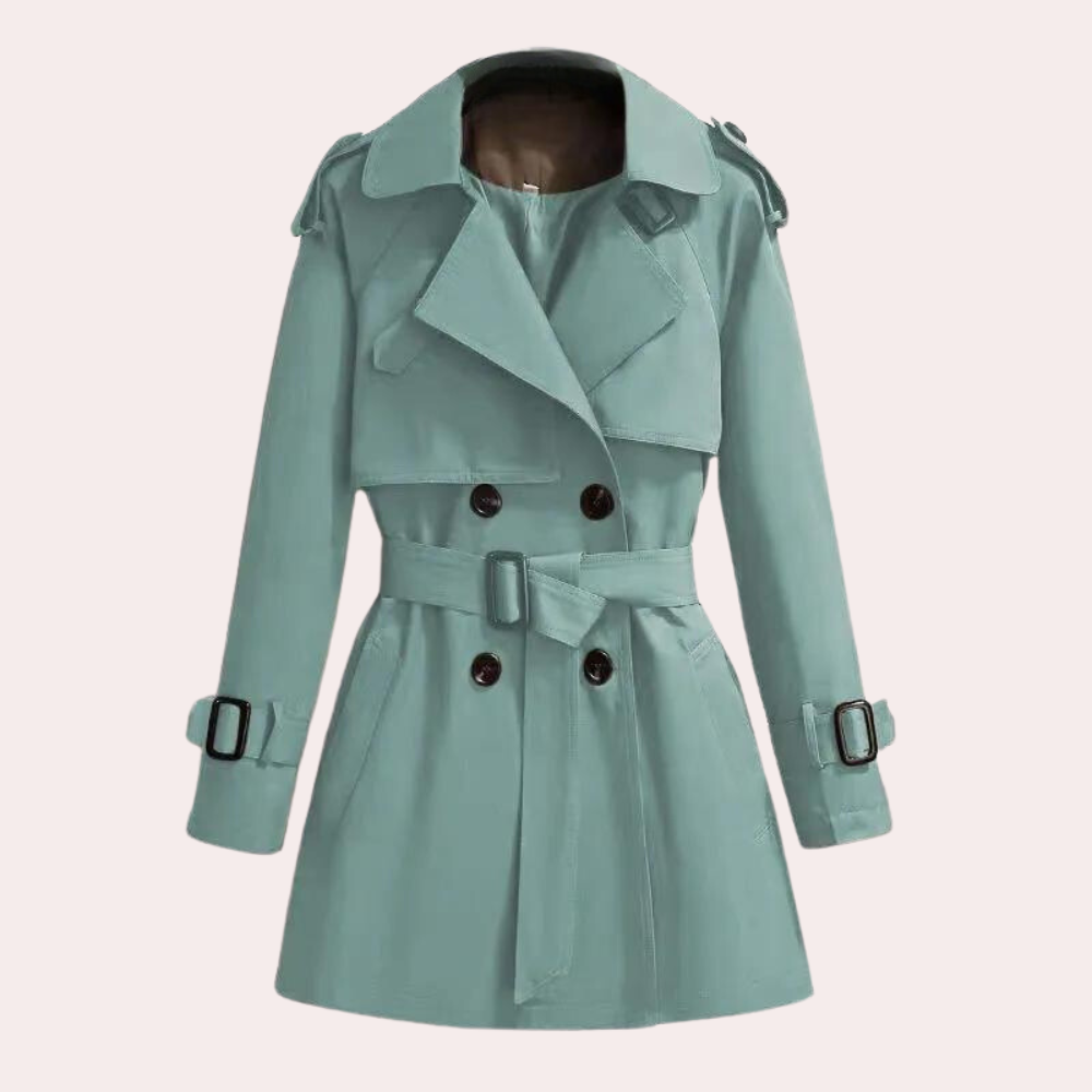 Krótki Płaszcz Trencz z Paskiem – Uniwersalny Styl