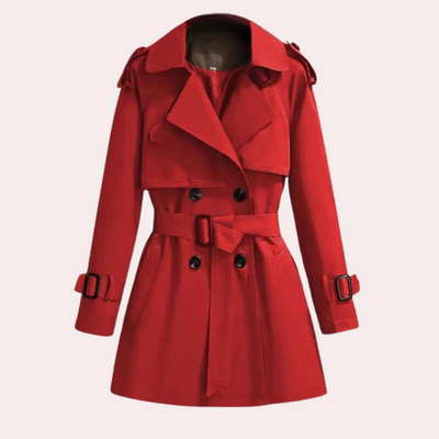 Krótki Płaszcz Trencz z Paskiem – Uniwersalny Styl