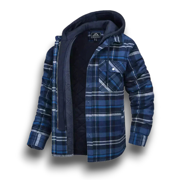 Grubo Pikowana Kraciasta Kurtka Zimowa na Zimną Pogodę