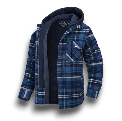 Grubo Pikowana Kraciasta Kurtka Zimowa na Zimną Pogodę