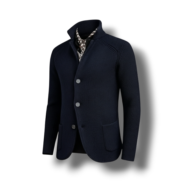 Stylowa Zimowa Kurtka z Kołnierzem i Guzikami – Długi Rękaw