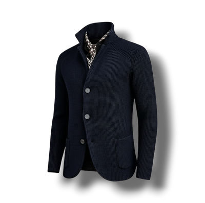 Stylowa Zimowa Kurtka z Kołnierzem i Guzikami – Długi Rękaw