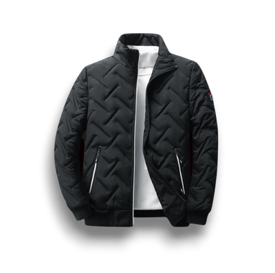 Pikowana Kurtka Bomberka z Puchową Wypełnieniem – Długi Rękaw