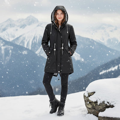 Stylowy Płaszcz Przeciwdeszczowy Z Kapturem – Zimowa Odzież