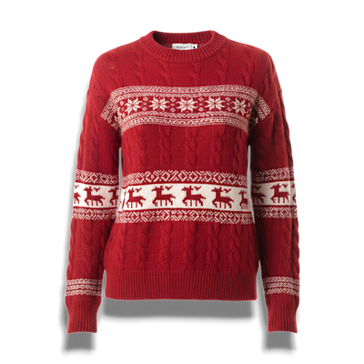 Uroczy Dziany Sweter Świąteczny – Przytulny Zimowy Pulower