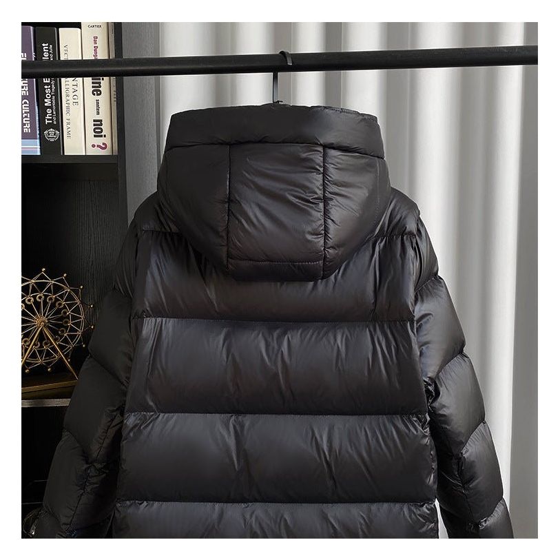 Długa Czarna Pikowana Kurtka Z Kapturem – Przytulna Kurtka Zimowa