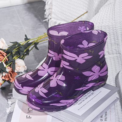 Stylowe Czarne Wodoodporne Botki – Żywy Wzorzysty Design