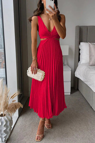 Stylowa Plisowana Sukienka | Maxi