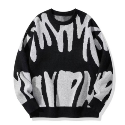 Przytulny Wzorzysty Sweter z Dżerseju – Casualowy Pulower