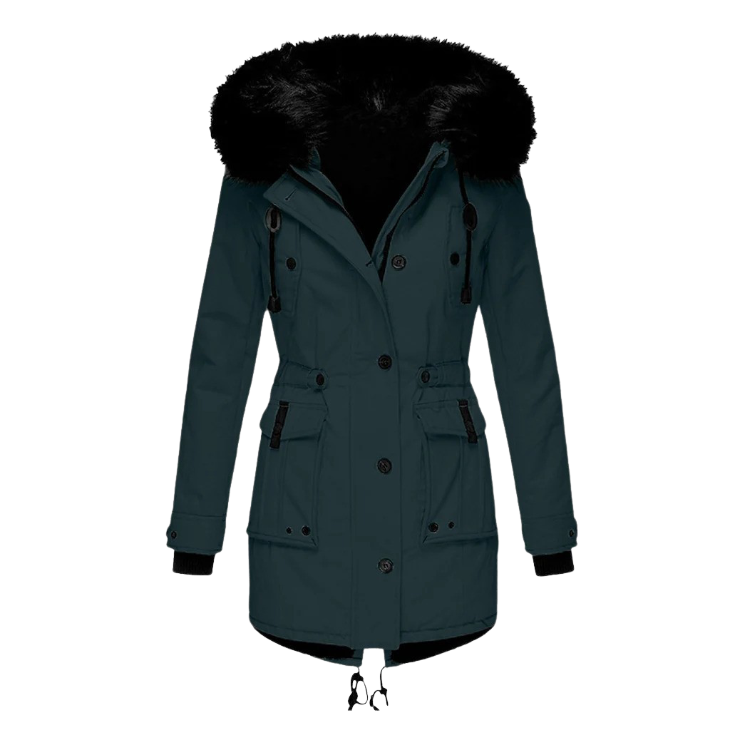 Modny Płaszcz Zimowy Z Kapturem – Z Długim Rękawem