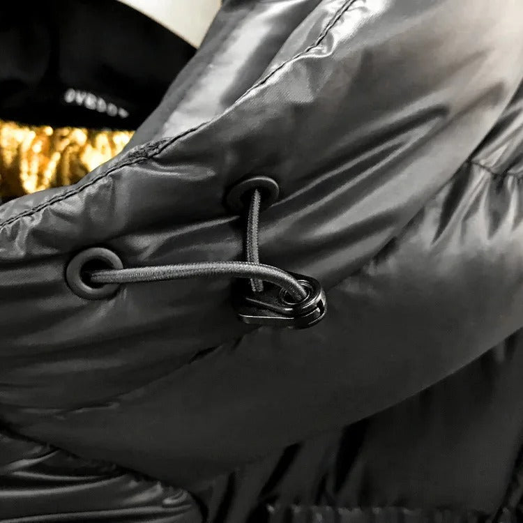 Długa Czarna Pikowana Kurtka Z Kapturem – Przytulna Kurtka Zimowa