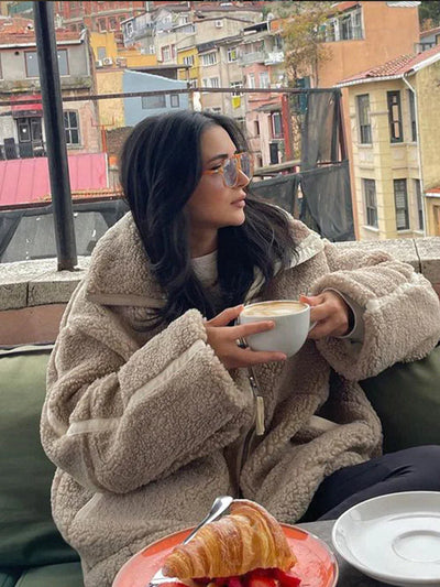 Przytulny Puszysty Zimowy Płaszcz - Codzienny