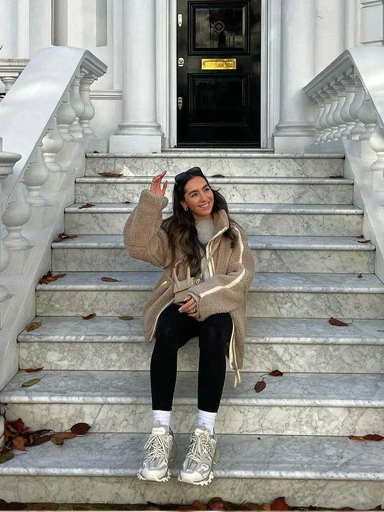 Przytulny Puszysty Zimowy Płaszcz - Codzienny