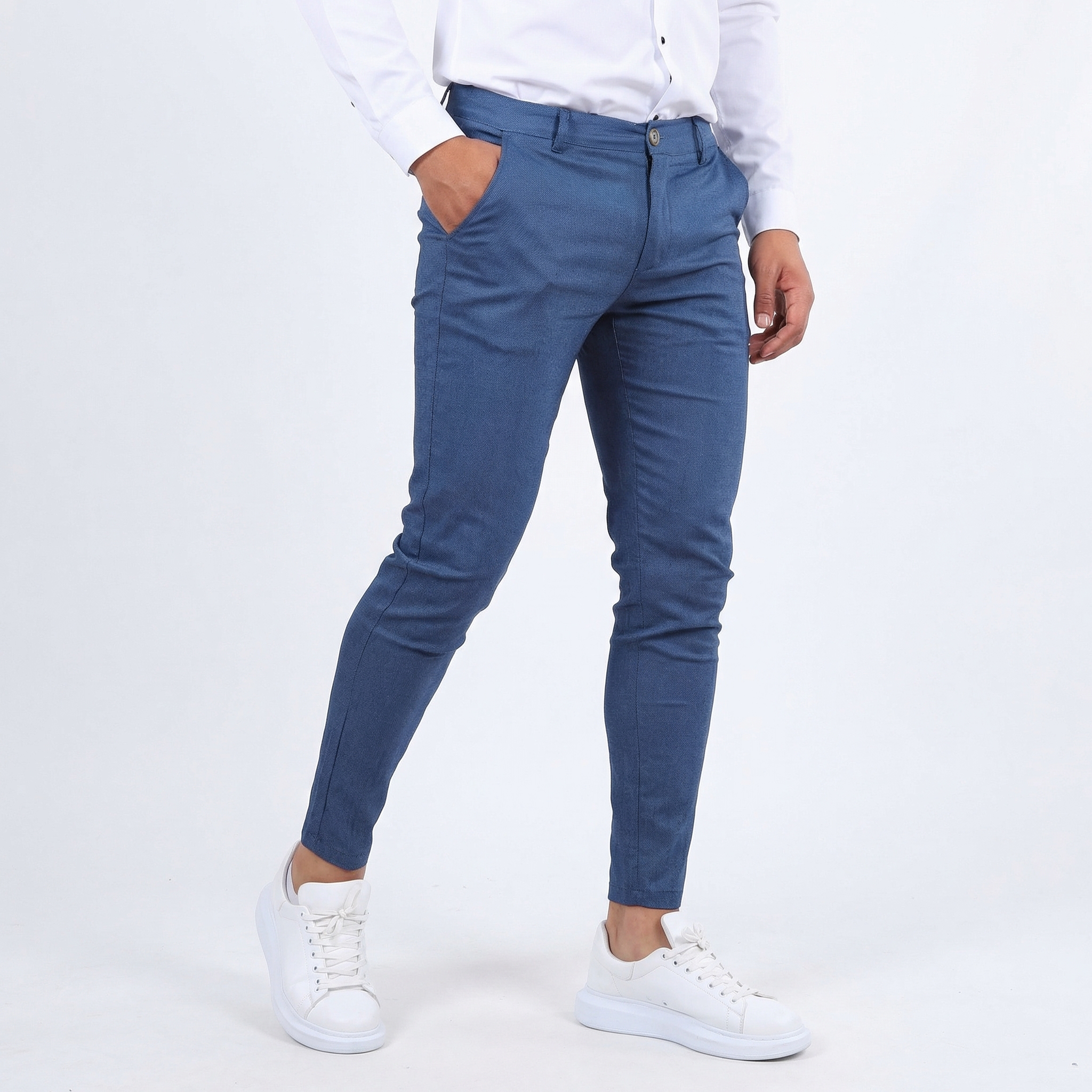 Spodnie Garniturowe Męskie Slim Fit
