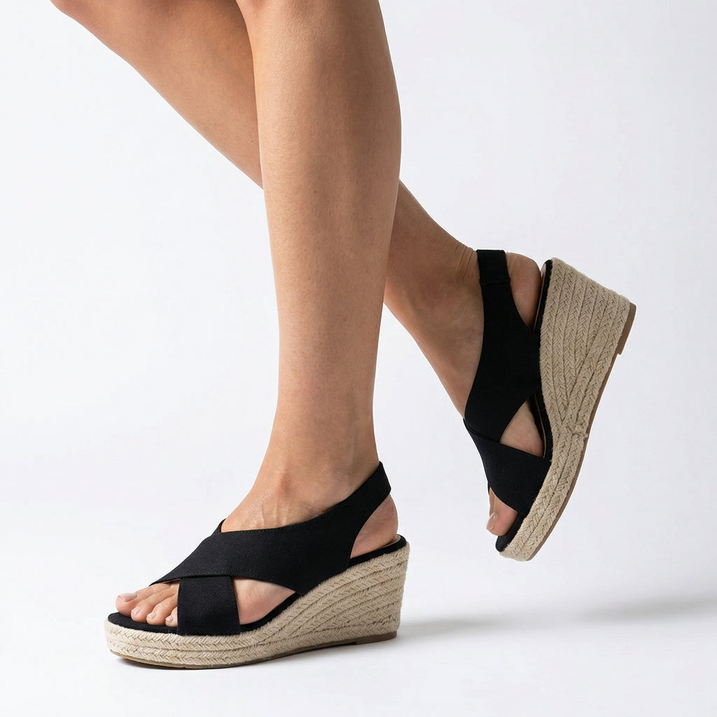 Espadryle Damskie Na Koturnie Wsuwane