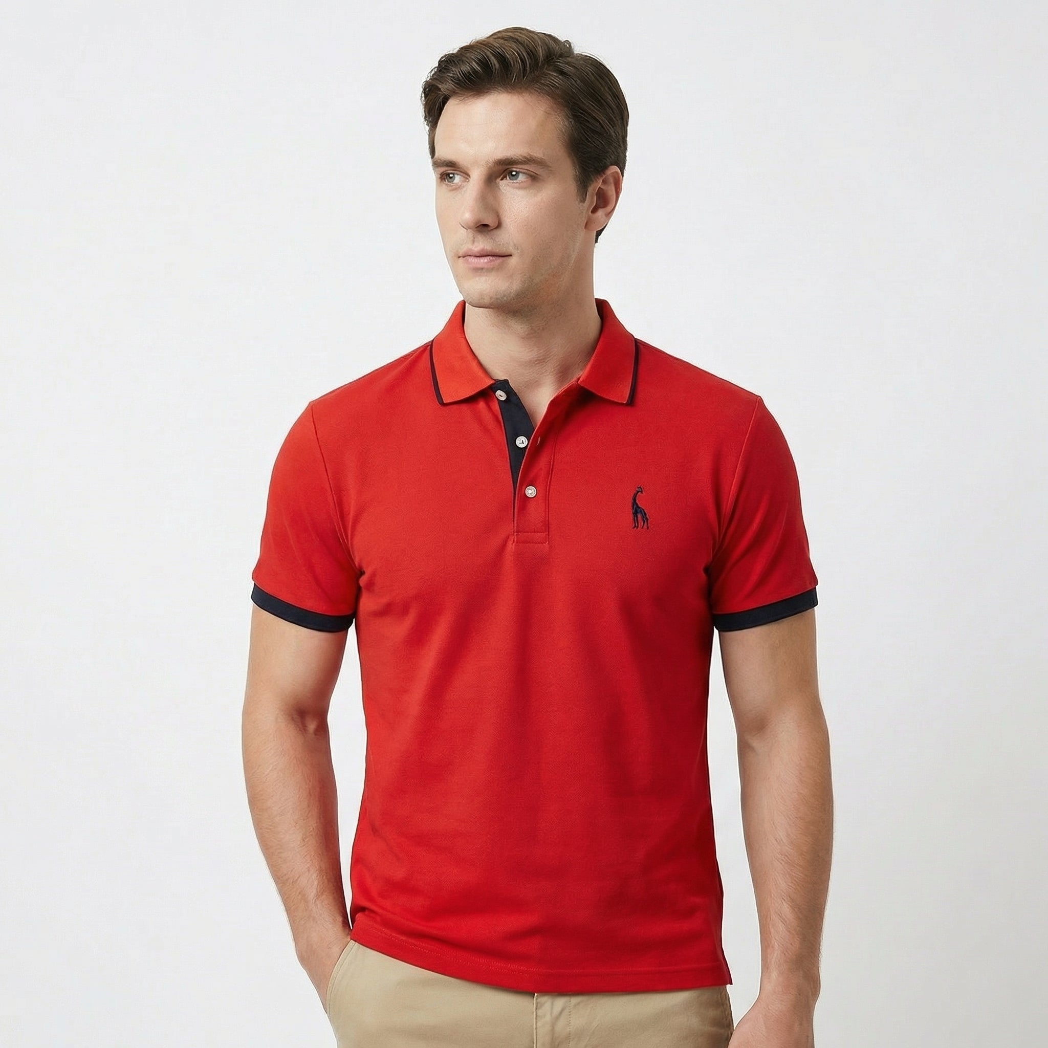 Koszulka Polo Męska Slim Fit Z Guzikami
