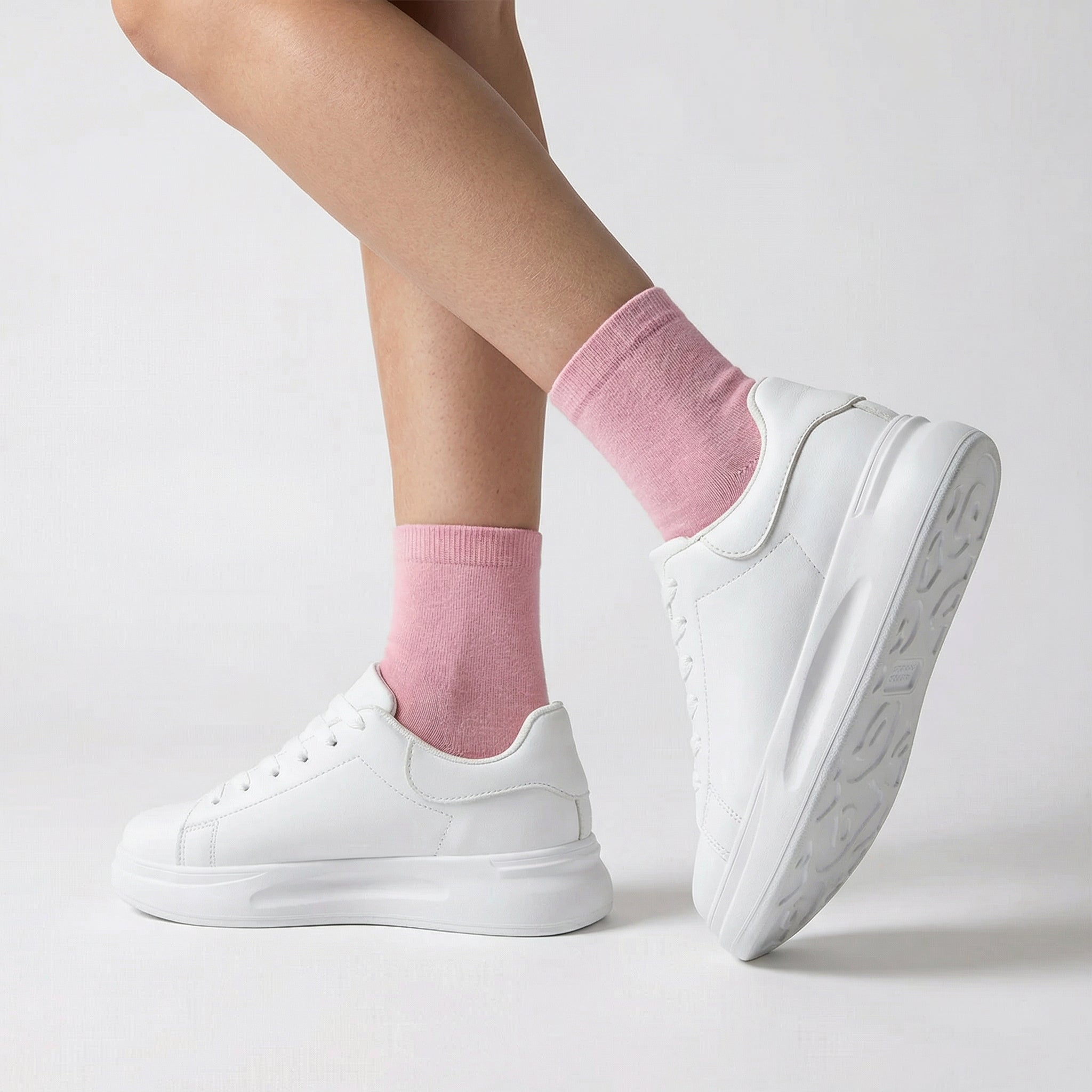 Sneakersy Damskie Białe Casual
