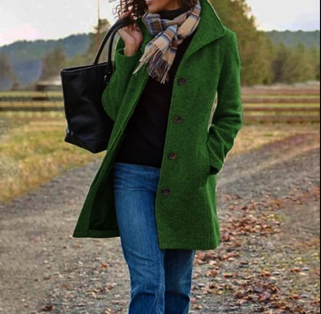 Modny Długi Płaszcz Zimowy – Stylowy Długi Krój