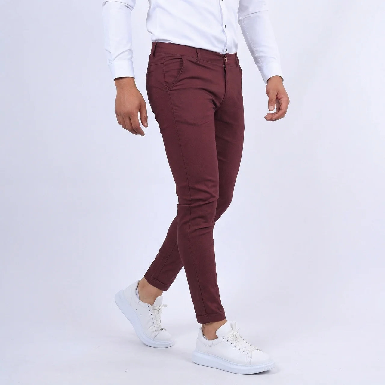 Spodnie Garniturowe Męskie Slim Fit