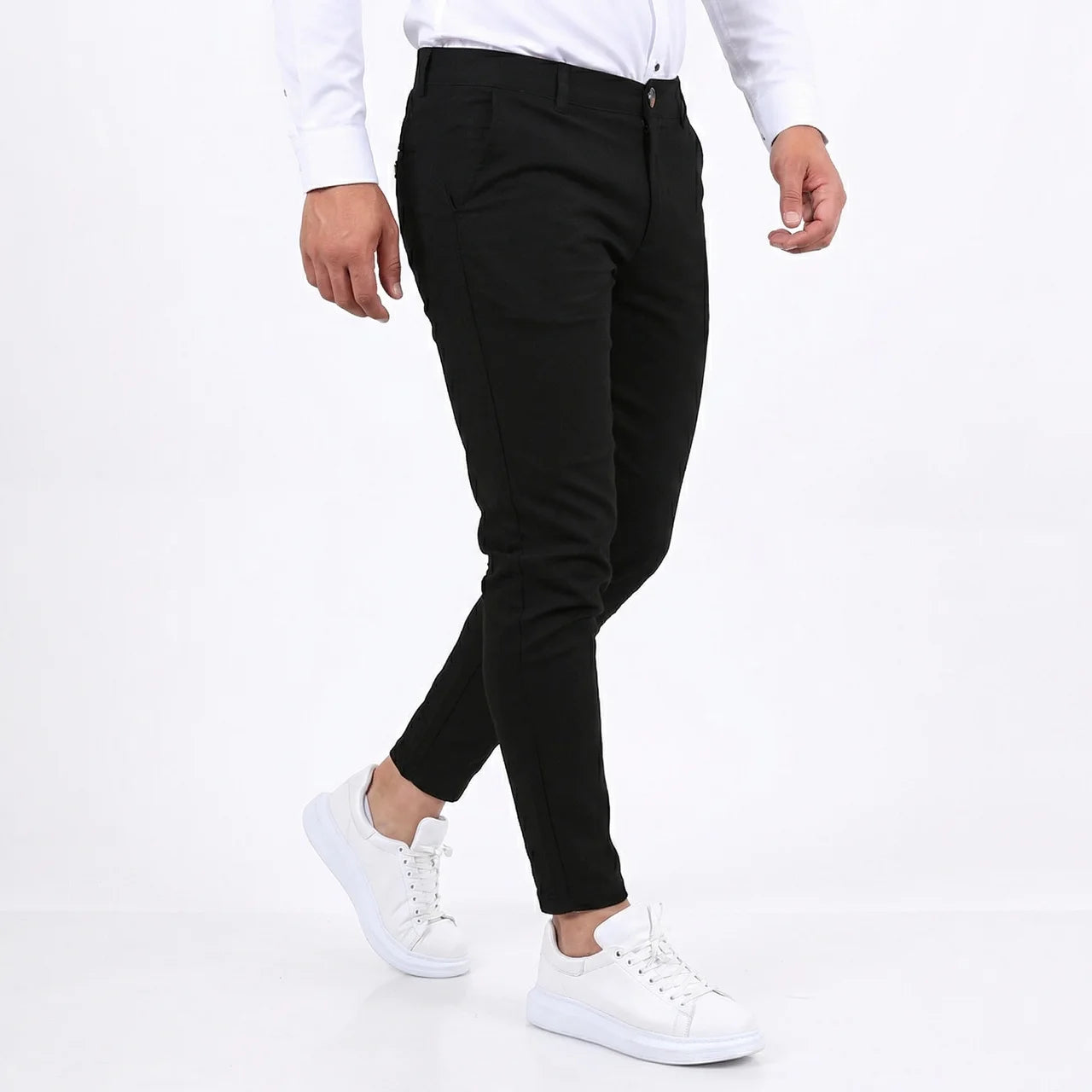 Spodnie Garniturowe Męskie Slim Fit
