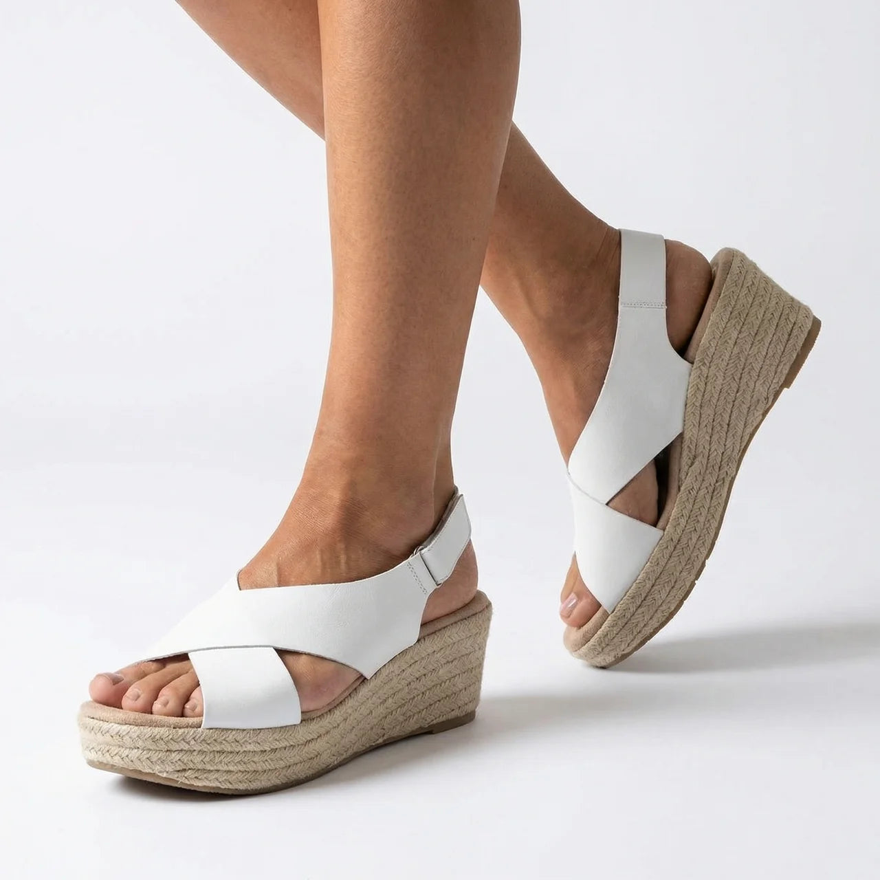 Espadryle Damskie Na Koturnie Wsuwane