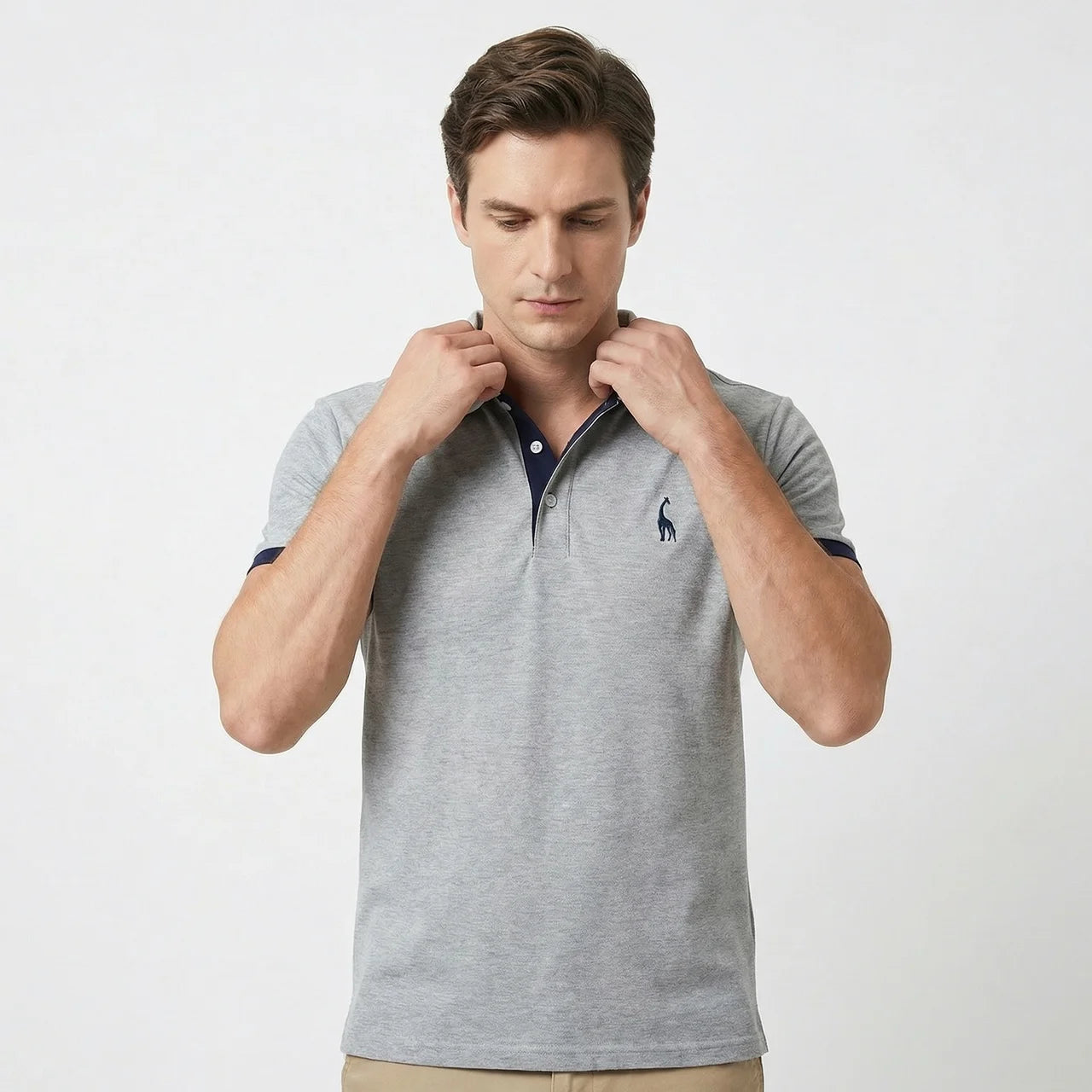 Koszulka Polo Męska Slim Fit Z Guzikami