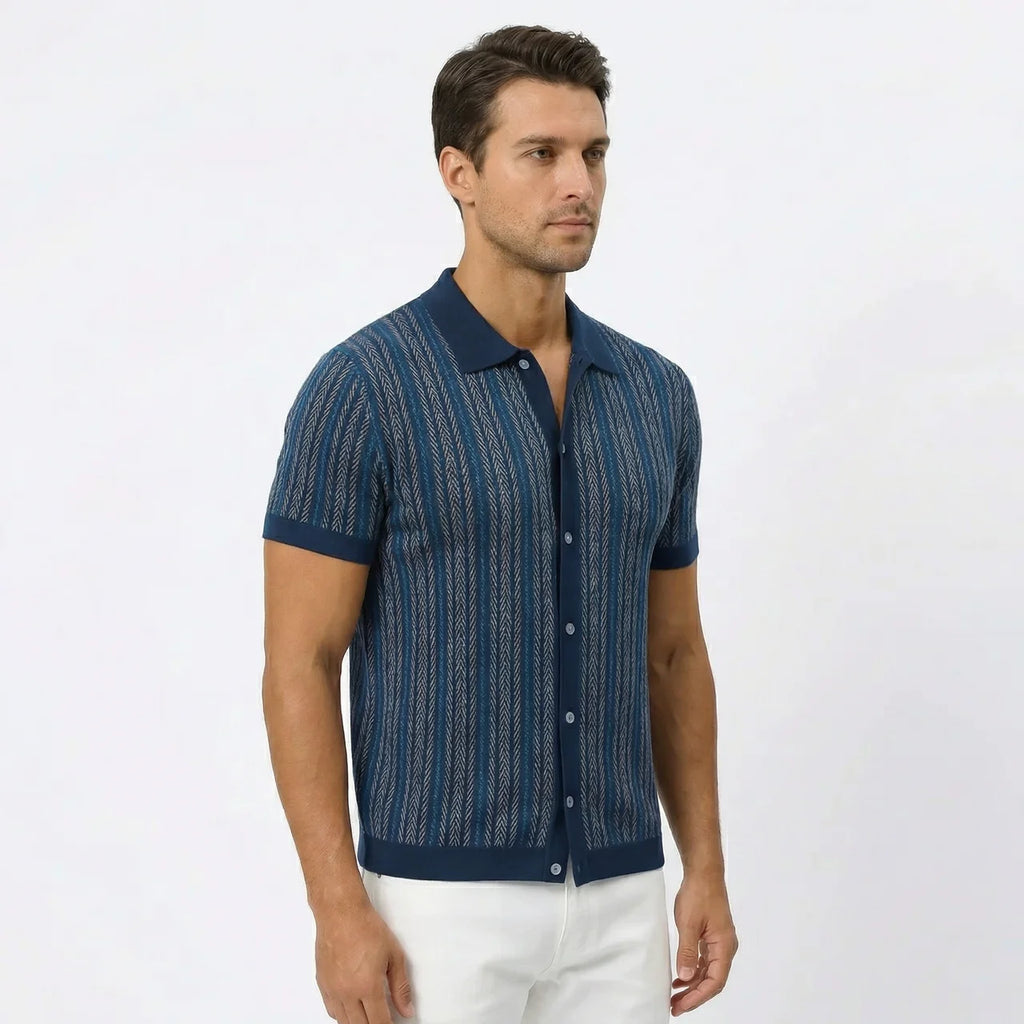 Koszule Męskie Button-Down W Jodełkę